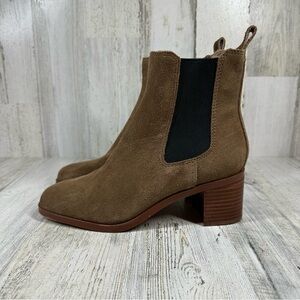 Steve Madden Rhiannon Women’s Chelsea Boot Brown Suede Block Heel #923